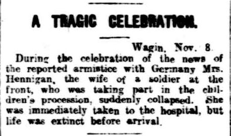 West Australian sat 9 nov 1918