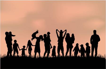 36275648 stock vector family silhouettes
