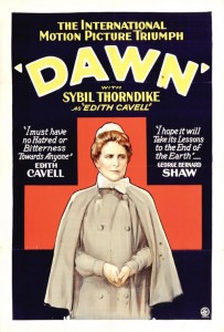1928 Movie poster for "Dawn" in which Ada Bodart played herself
