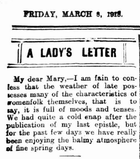 Lady's Letter